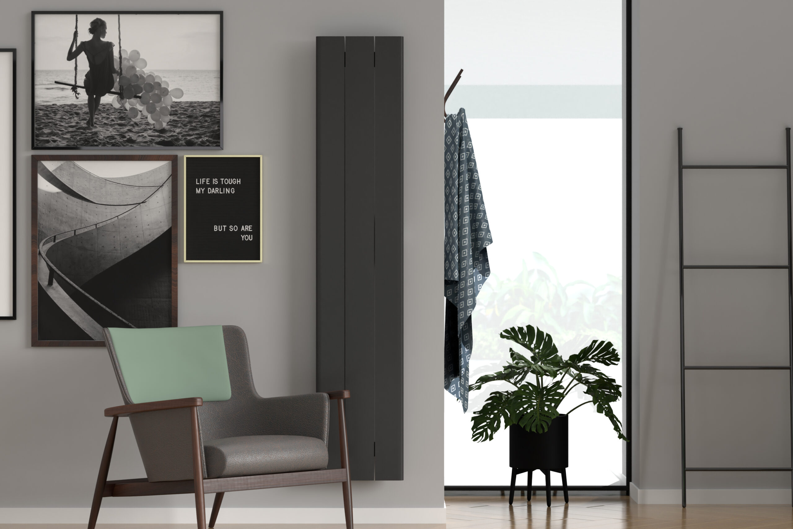 Rointe Palaos energiezuinige elektrische Wifi Designradiator verticaal