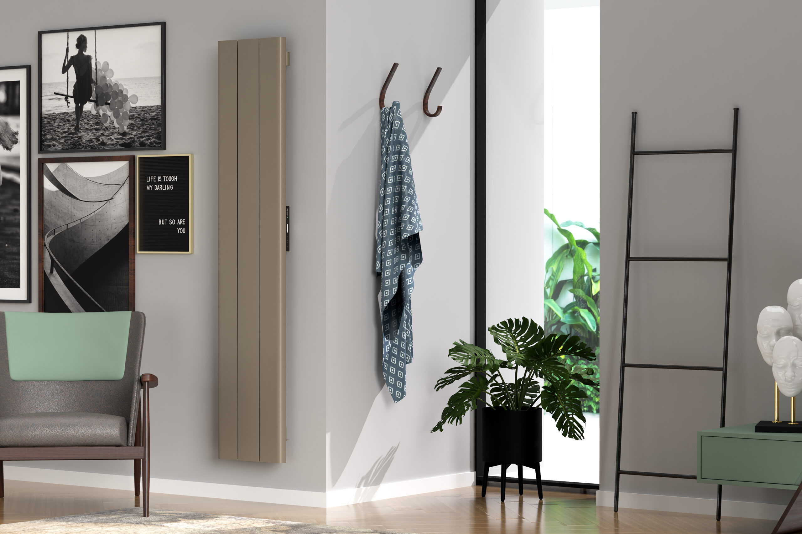 Rointe Palaos energiezuinige elektrische Wifi Designradiator verticaal