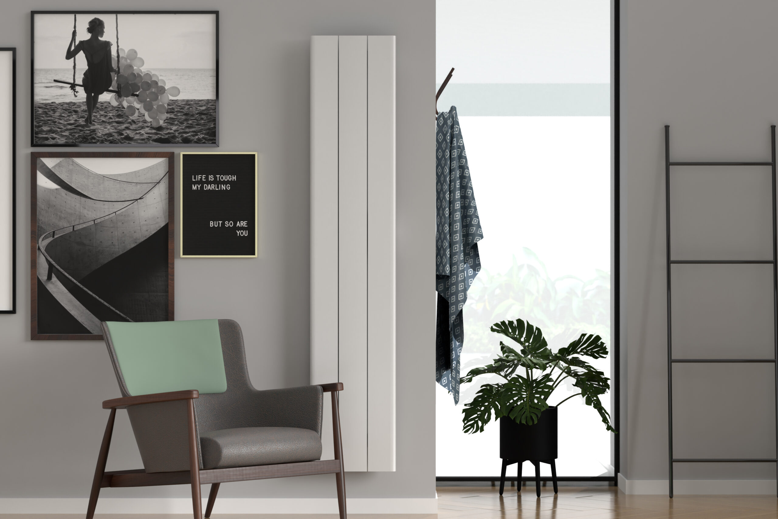 Rointe Palaos energiezuinige elektrische Wifi Designradiator verticaal