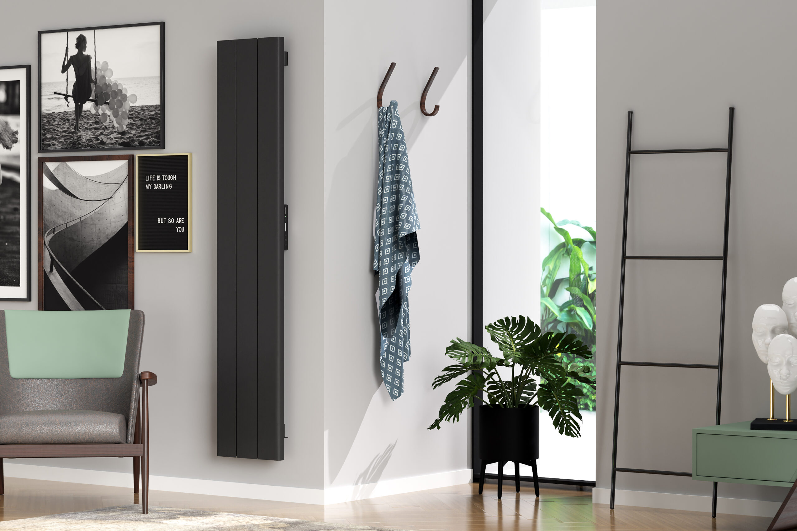 Rointe Palaos energiezuinige elektrische Wifi Designradiator verticaal